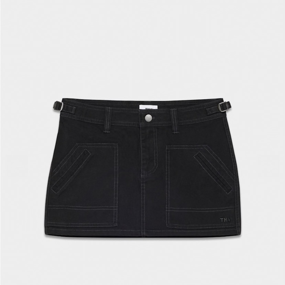 TNA Black Denim Skirt